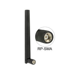 Delock ZigBee-antenni, monisuuntainen Bluetooth, GSM, LTE, UMTS, WLAN IEEE 802.11 b/g/n RP-SMA, 1 ~ 4.3 dBi, monisuuntainen musta