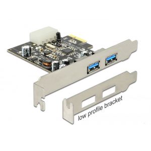 Delock PCI Express x1 -kortti > 2 x ulkoinen USB 3.0