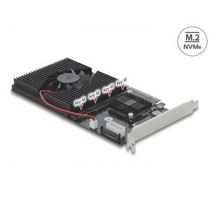 PCI Express x8 / x16 kortti to 4 x sisäinen NVMe M.2 Key M