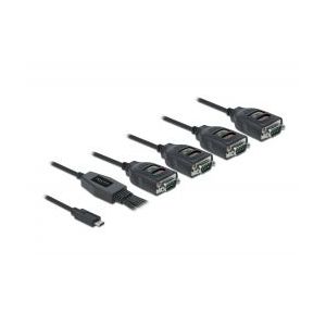 USB Type-C -sovitin 4 x sarjaliitäntä RS-232 DB9, 15 kV ESD-suojauksella