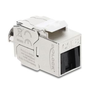 Delock Keystone moduli RJ45 LSA Cat.8.1 -suojattu, lukitusklipillä ja pölysuojalla