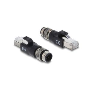 Delock M12 dapteri D-coded 4 pin uros - RJ45 uros