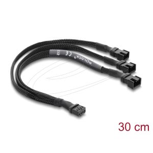 Delock Tuuletinkaapelin jakaja 1 x 4-pin PWM naaras - uros + 2 x 4-pin (3 pinniä kytketty)