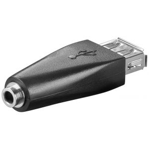 USB 2.0 naaras (tyyppi A) > 3,5 mm naaras (3-pin, stereo) adapteri