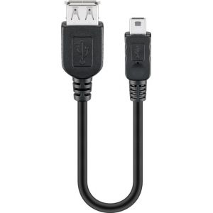 USB A naaras - USB Mini B 5-pin uros adapteri 0,20m