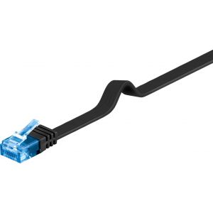 Ethernetkaapeli litteä Cat.6A U/UTP musta 3m