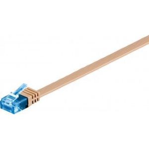 Ethernetkaapeli litteä Cat.6A U/UTP vaaleanruskea 2,00m