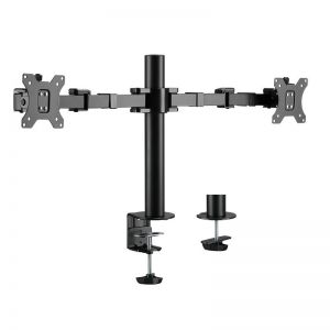 Monitorin pöytäkiinnike kahdelle 17"-32" monitorille tilt -35°/+35°