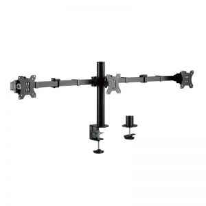 Monitorin pöytäkiinnike kolmelle 17"-27" monitorille tilt -25°/+25°