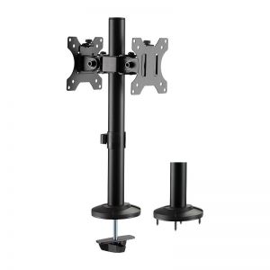 Näyttöteline kahdelle monitorille, 17–32" terästä