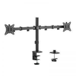 Kaksoisteline monitorille, 17–32", varren pituus: kumpikin 376 mm, alumiini