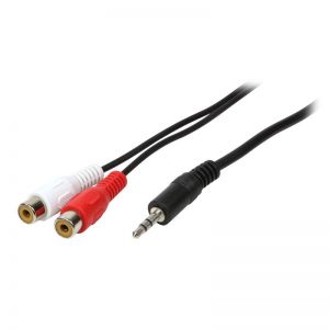 3.5mm uros/2xRCA naaras stereoliitäntäkaapeli 1,5m