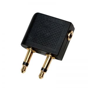 Airline audio adapter 2xuros 3,5mm - 1xnaaras 3,5mm