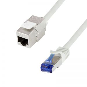 Ethernet Cat.6A (Keystone-liittimellä) jatkokaapeli 1m