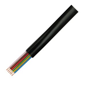 Puhelinkaapeli kelassa, litteä, 6-johtiminen, CCA, 6x 0,12 mm, musta, 100 m
