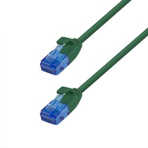 Ethernet Cat.6A kytkentäkaapeli, SLIM 3,8 mm U/UTP LSZH, vihreä, 3,00 m, SlimLine