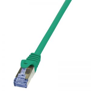 Ethernetkaapeli Cat.6A 10G S/FTP PiMF, vihreä 7,5m