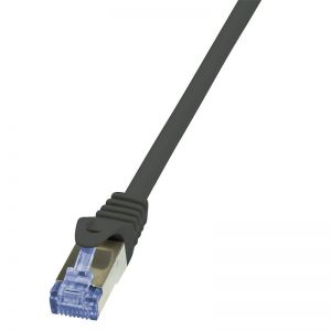 Ethernetkaapeli CAT 6A liittimillä S/FTP (PiMF), 500 MHz, musta 30m