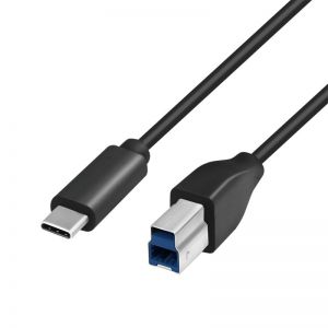 USB 3.2 Gen1 5Gbps C-uros – B-uros, musta, 2 m kaapeli