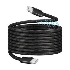 USB 2.0 Type-C -kaapeli, C/M - C/M, magneettinen, 100 W, nailon, musta, 1,5 m