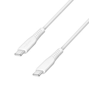USB 2.0 Type-C -kaapeli, C/M - C/M, 480 Mbit/s, 60W, valkoinen, 3 m
