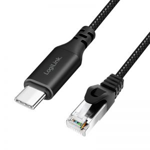 USB 3.2 Type-C – RJ45 kaapeli, 1 Gbps, 5 m