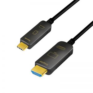 Aktiivinen optinen USB 3.2 Gen 2 Type-C - HDMI kaapeli, 4K/60 Hz, musta, 20 m