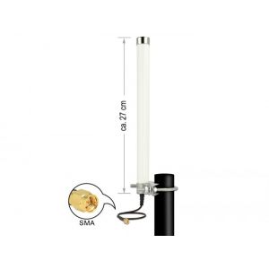 Delock LTE antenni SMA plug 2 - 6,5 dBi 27 cm ympärisäteilevä valkoinen ulkokäyttöön