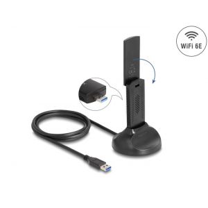Delock Wi-Fi 6E Dual Band AX3000 (2 x 1201 + 574 Mbps) USB sovitin
