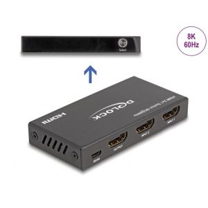 Delock HDMI 8K 60Hz kytkin 2-porttia