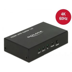 Delock HDMI UHD jakaja (splitter) 2-porttia 4K 60Hz
