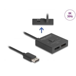 Delock DisplayPort kytkin 2 to 1 kaksisuuntainen 8K
