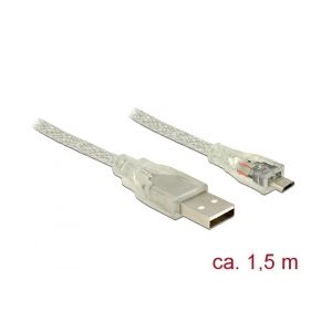 Delock USB A - USB micro B lataus ja datakaapeli 1,5m