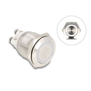 Delock painonappi 19 mm 4 x ruuviliitin LED valkoinen