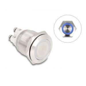 Delock painonappi 19 mm 4 x ruuviliitin LED sininen