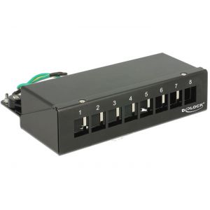 Delock Keystone kytkentäpaneeli 8 Port musta