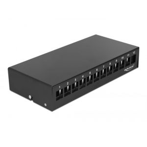 Delock Keystone kytkentäpaneeli 12 Port black