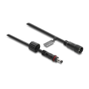 Delock DC jatkokaapeli 5,5 x 2,5 mm kierrekorkilla, vedenpitävä, 2 m