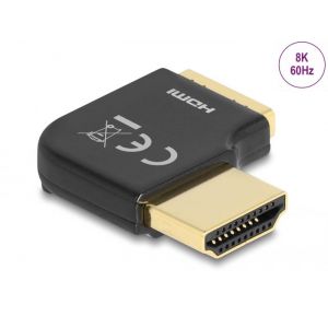 Delock HDMI uros-naaras kulmaliitin oikealle 8K 60Hz metallinen