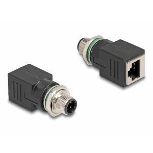 Delock M12 4-pin D-coded uros - RJ45 adapteri