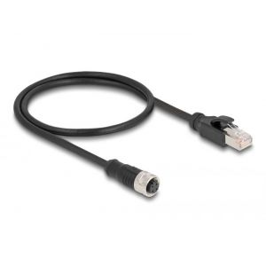 Delock M12 4-pin D-coded naaras - RJ45 0,5 m