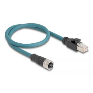 Delock M12 8-pin A-coded naaras - RJ45 0,5 m