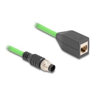 Delock M12 8-pin A-coded uros - RJ45 naaras PUR (TPU) 0,5 m