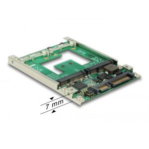 Delock 2.5″ sovitin SATA 22 pin > 2xmSATA with RAID