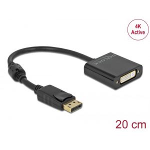 Delock DisplayPort 1.2 uros - DVI-naaras adapteri aktiivinen musta
