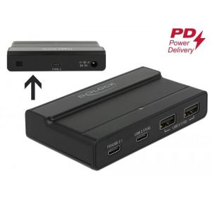 Delock USB-C 3.1 Gen 2 4-porttinen hubi, PD 60W