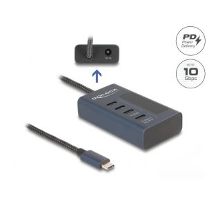 Delock USB-C 10 Gbps hubi, 3 x dataportti + 1 x data + PD 20W