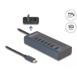 Delock USB-C 10 Gbps hubi, 6 x dataportti + 1 x data + PD 20W