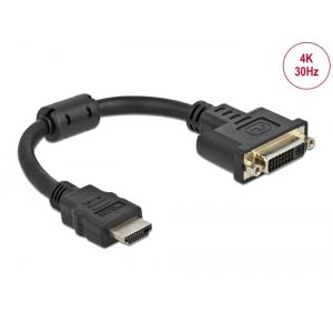 Delock HDMI uros -  DVI 24+5 naaras adapteri 4K 30 Hz 20 cm
