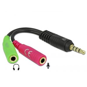 Delock 3.5mm stereo 4-pin uros - 2x3.5mm naaras OMTP